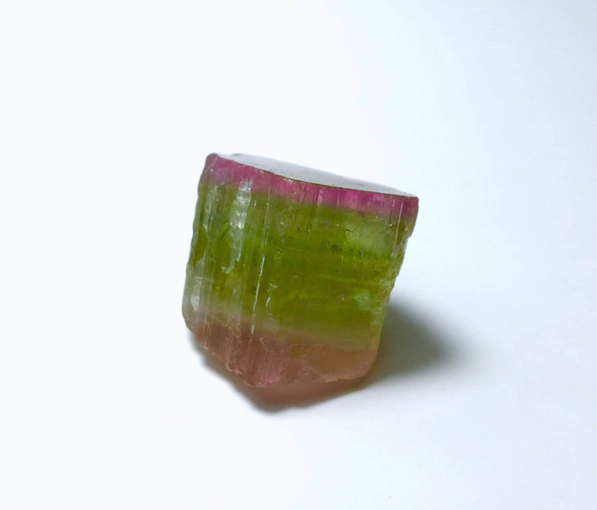 Purple Cap Tri Color Tourmaline Crystal