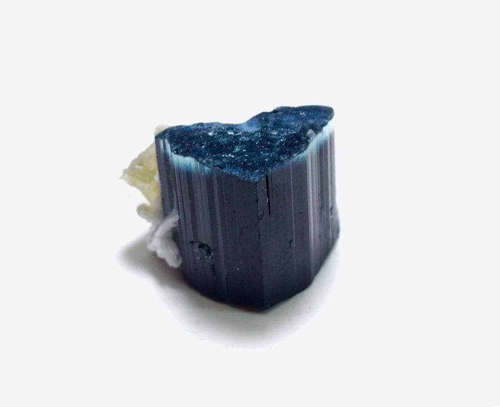 Blue Cap Tourmaline Specimen: 26.3 Carat Bi-Color Crystal