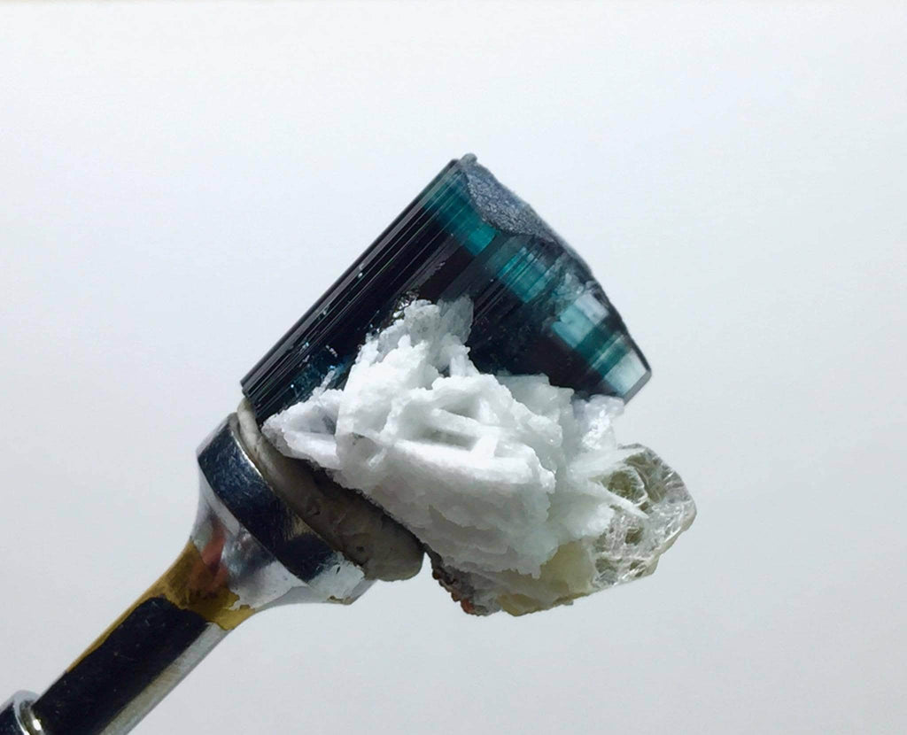 Blue Cap Tourmaline Specimen: 26.3 Carat Bi-Color Crystal