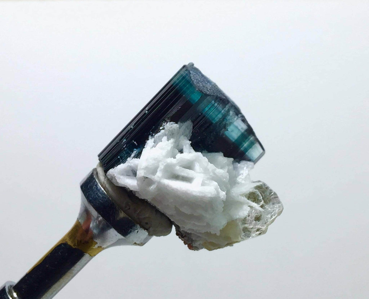 Blue Cap Tourmaline Specimen: 26.3 Carat Bi-Color Crystal