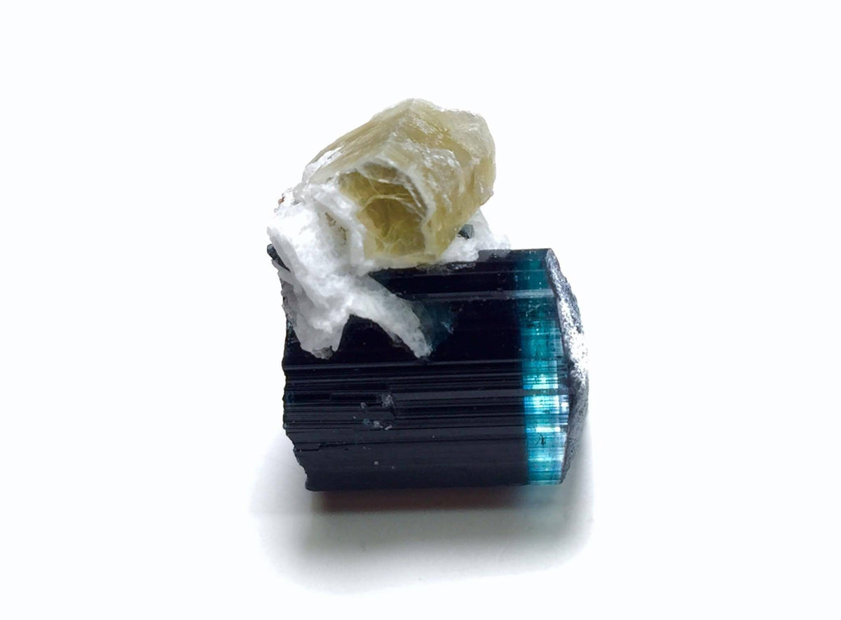 Blue Cap Tourmaline Specimen: 26.3 Carat Bi-Color Crystal