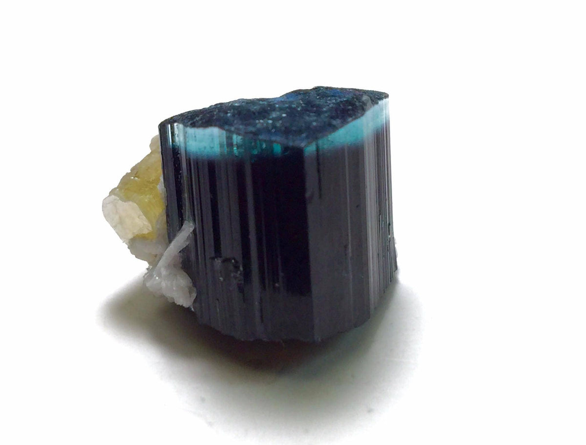 Blue Cap Tourmaline Specimen: 26.3 Carat Bi-Color Crystal