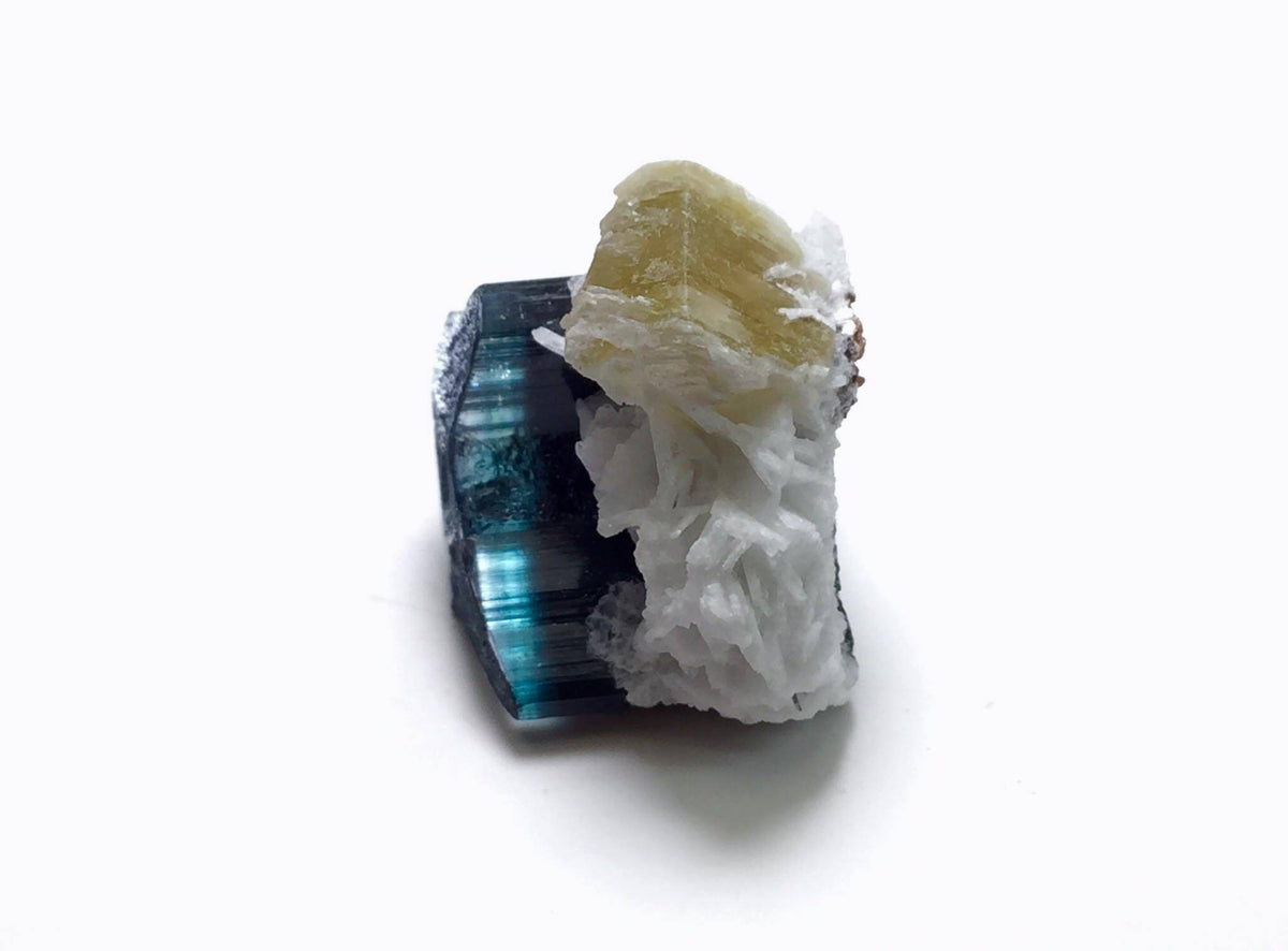 Blue Cap Tourmaline Specimen: 26.3 Carat Bi-Color Crystal