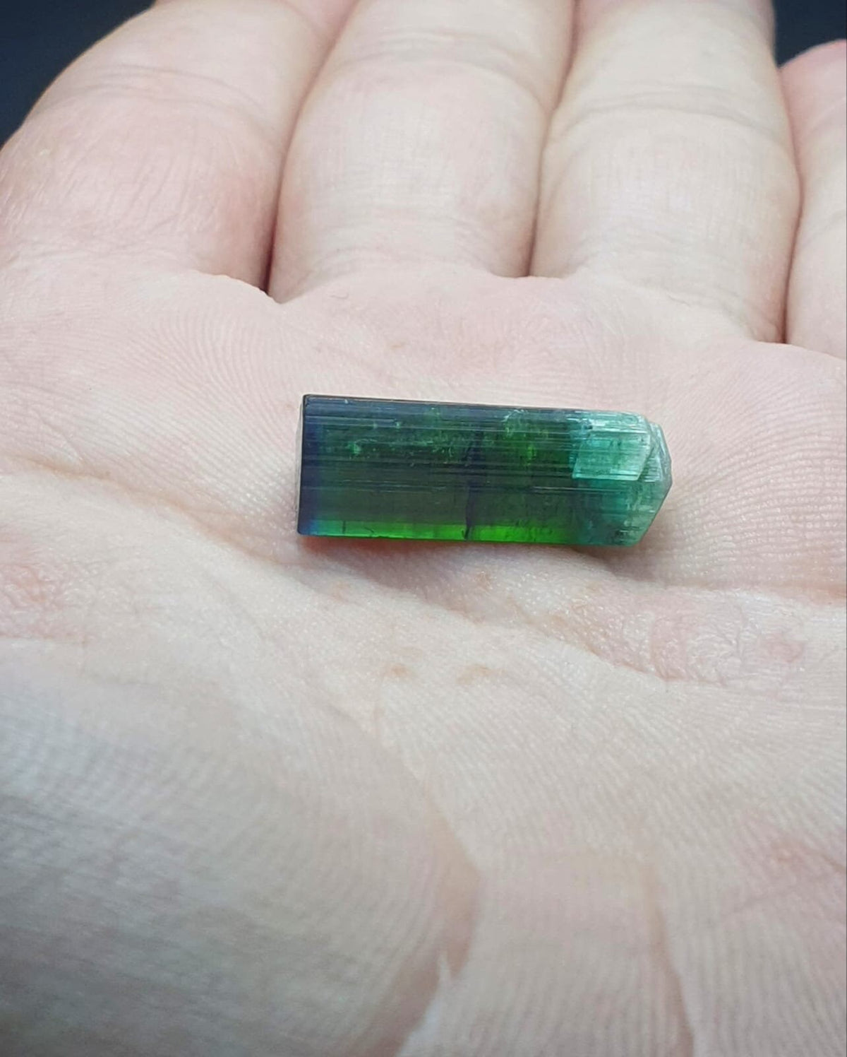 Blue Cap Bi Color Tourmaline Crystal