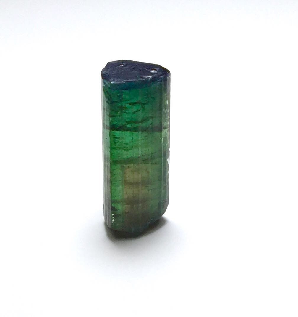 Ink Blue Cap Watermelon Tourmaline Crystal