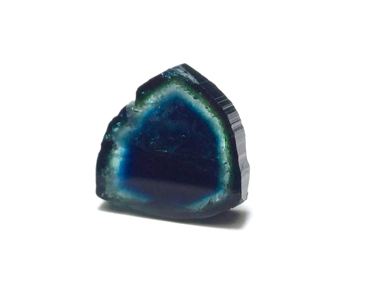 Ink Blue Tourmaline Slice: Polished Gemstone from Afghanistan (7.1 Carat)