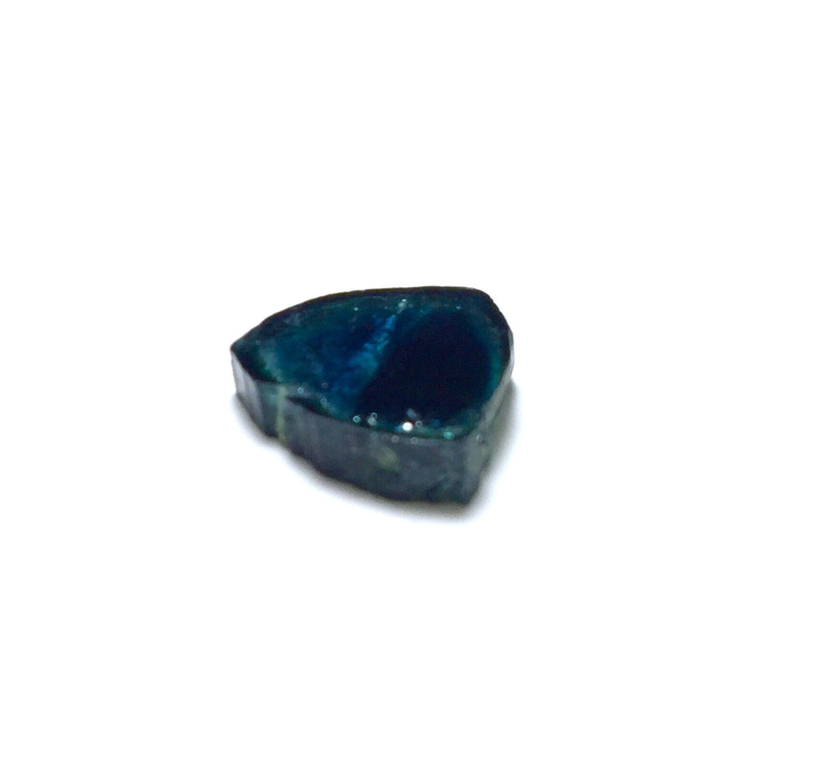 Ink Blue Tourmaline Slice: Polished Gemstone from Afghanistan (7.1 Carat)
