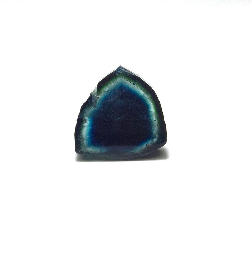 Ink Blue Tourmaline Slice: Polished Gemstone from Afghanistan (7.1 Carat)