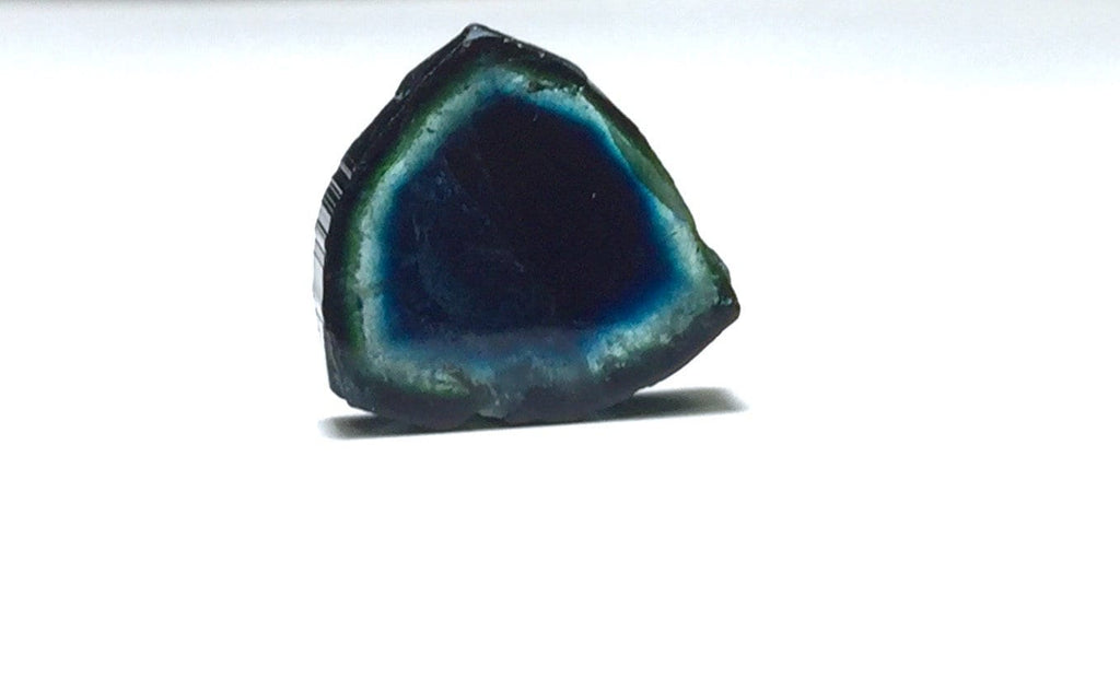 Ink Blue Tourmaline Slice: Polished Gemstone from Afghanistan (7.1 Carat)