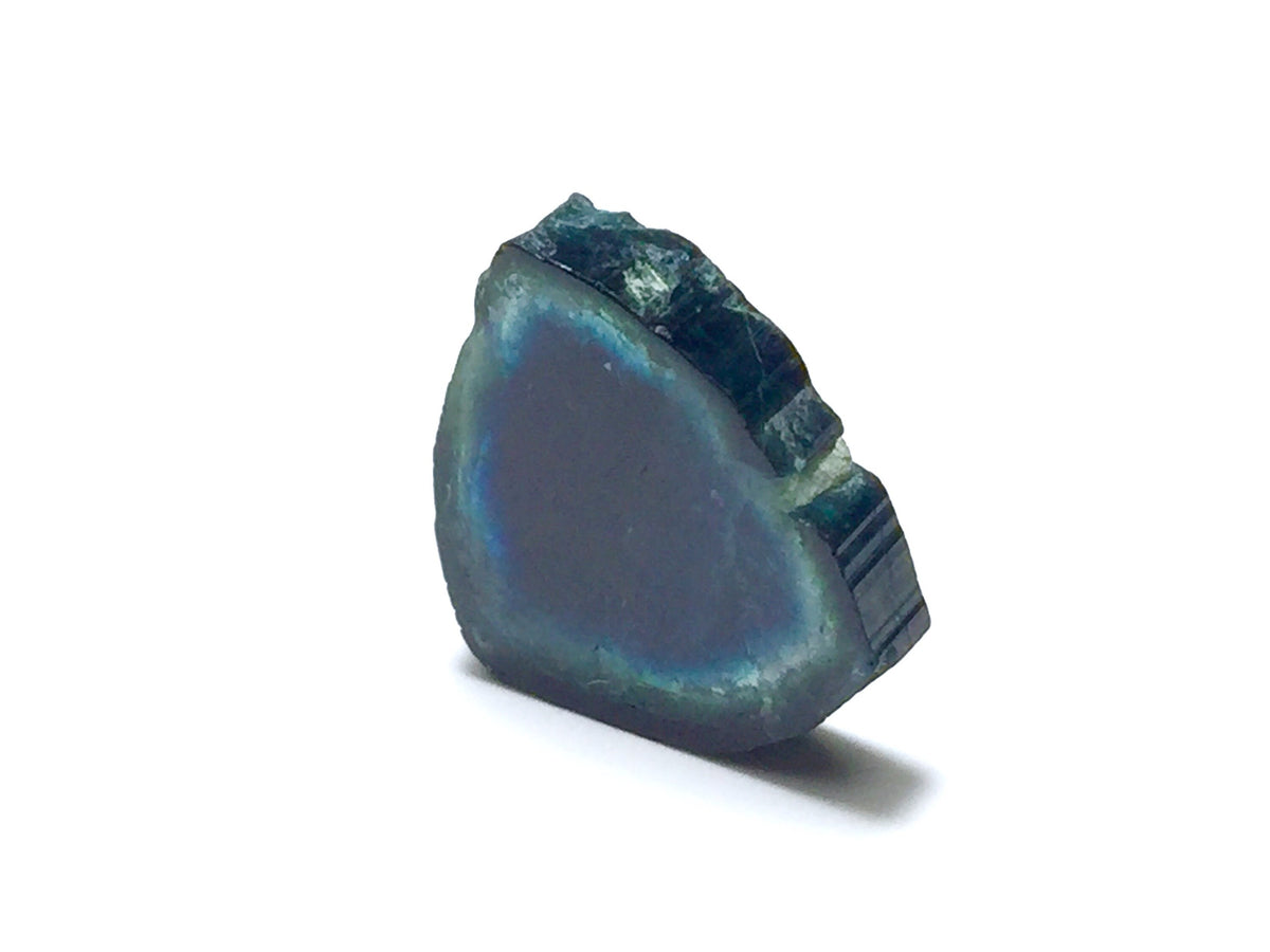 Ink Blue Tourmaline Slice: Polished Gemstone from Afghanistan (7.1 Carat)