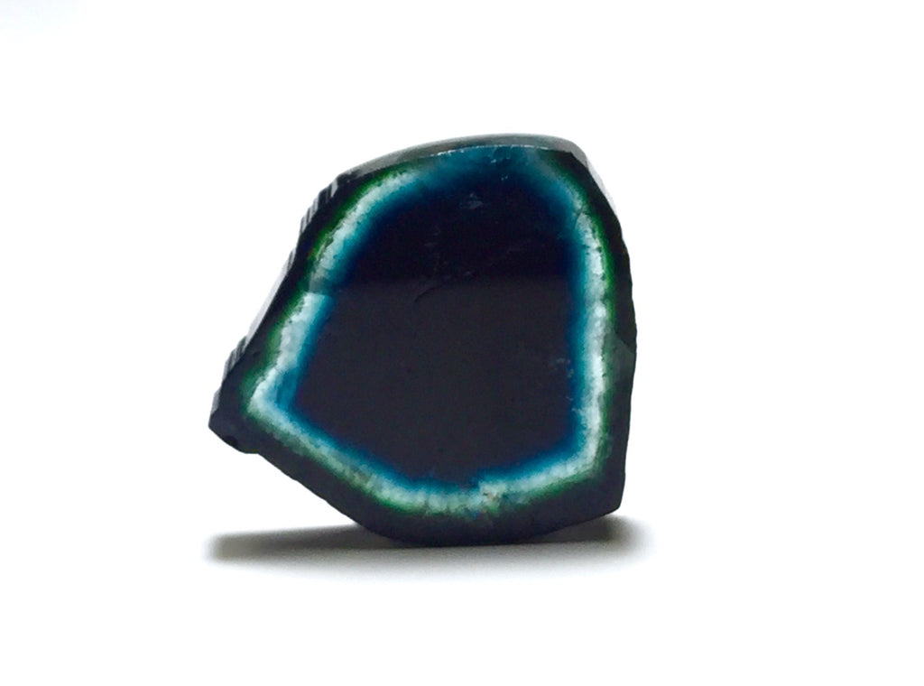 Blue Tourmaline Slice Pendant: Natural Bi-Color Gemstone