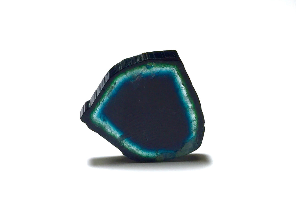 Blue Tourmaline Slice Pendant: Natural Bi-Color Gemstone