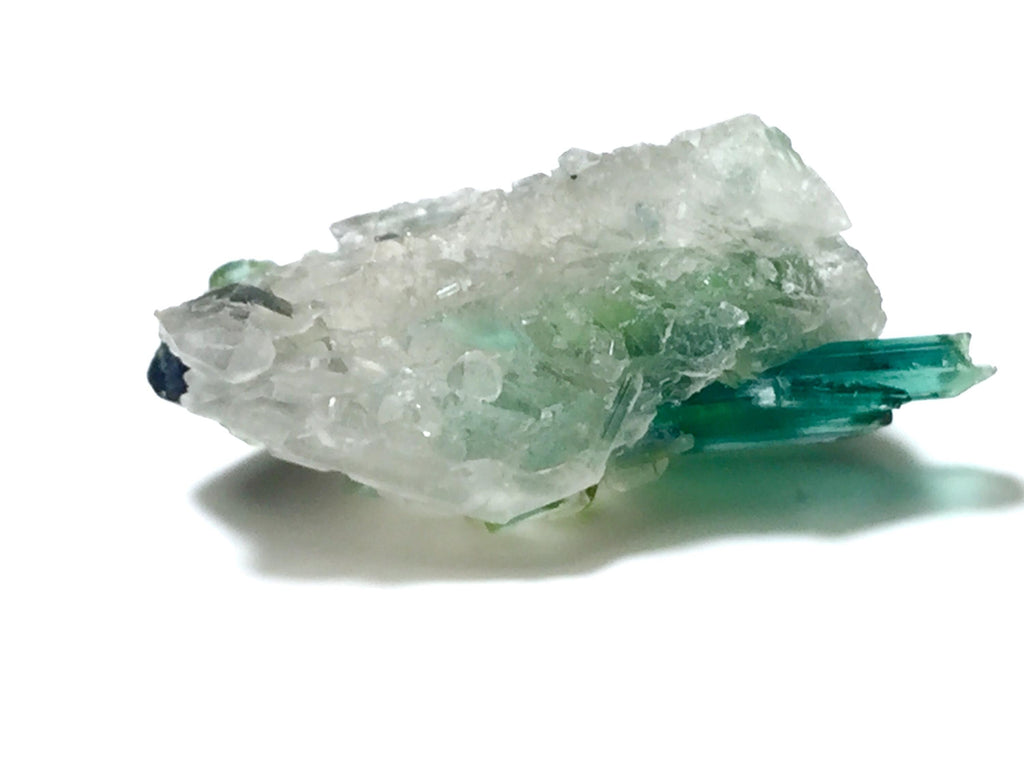 Bi Color Tourmaline Crystal in Smoky Qurtaz