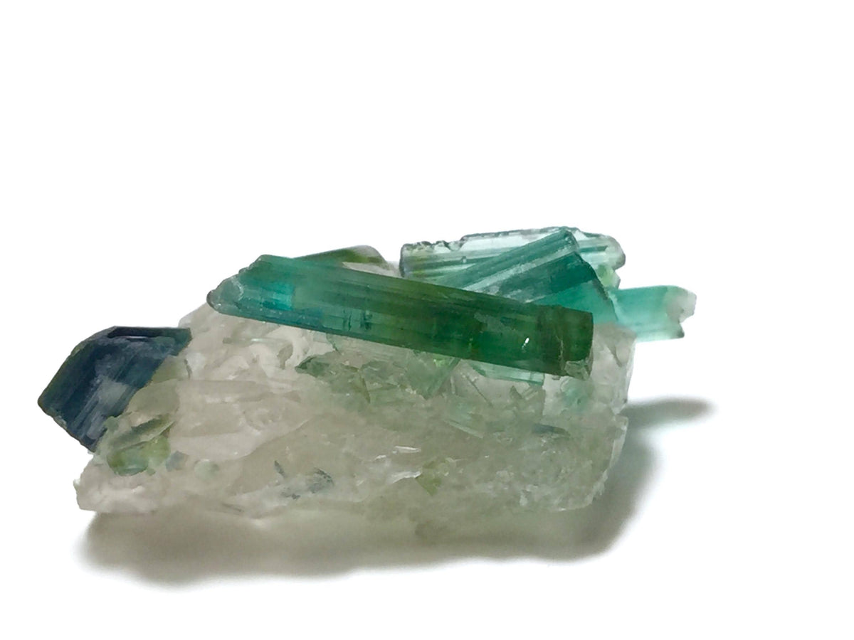 Bi Color Tourmaline Crystal in Smoky Qurtaz