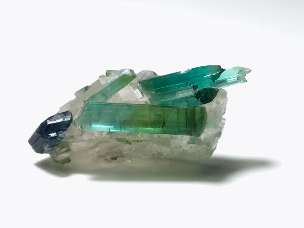 Bi Color Tourmaline Crystal in Smoky Qurtaz