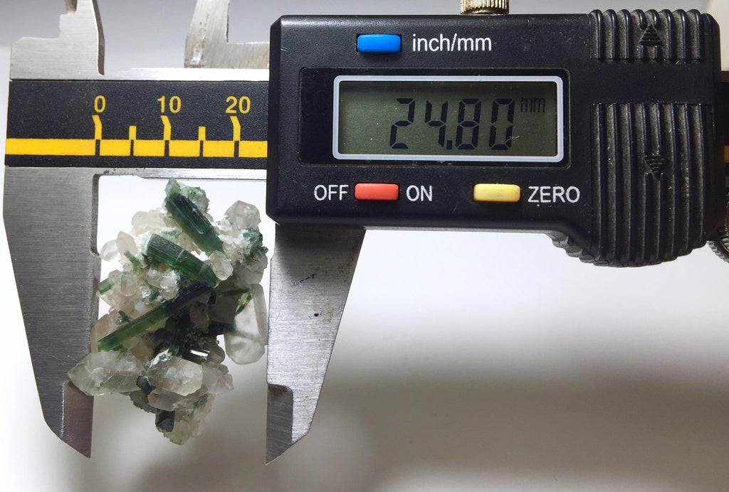 Green Tourmaline Crystal Cluster on Quartz Matrix, Afghanistan Specimen