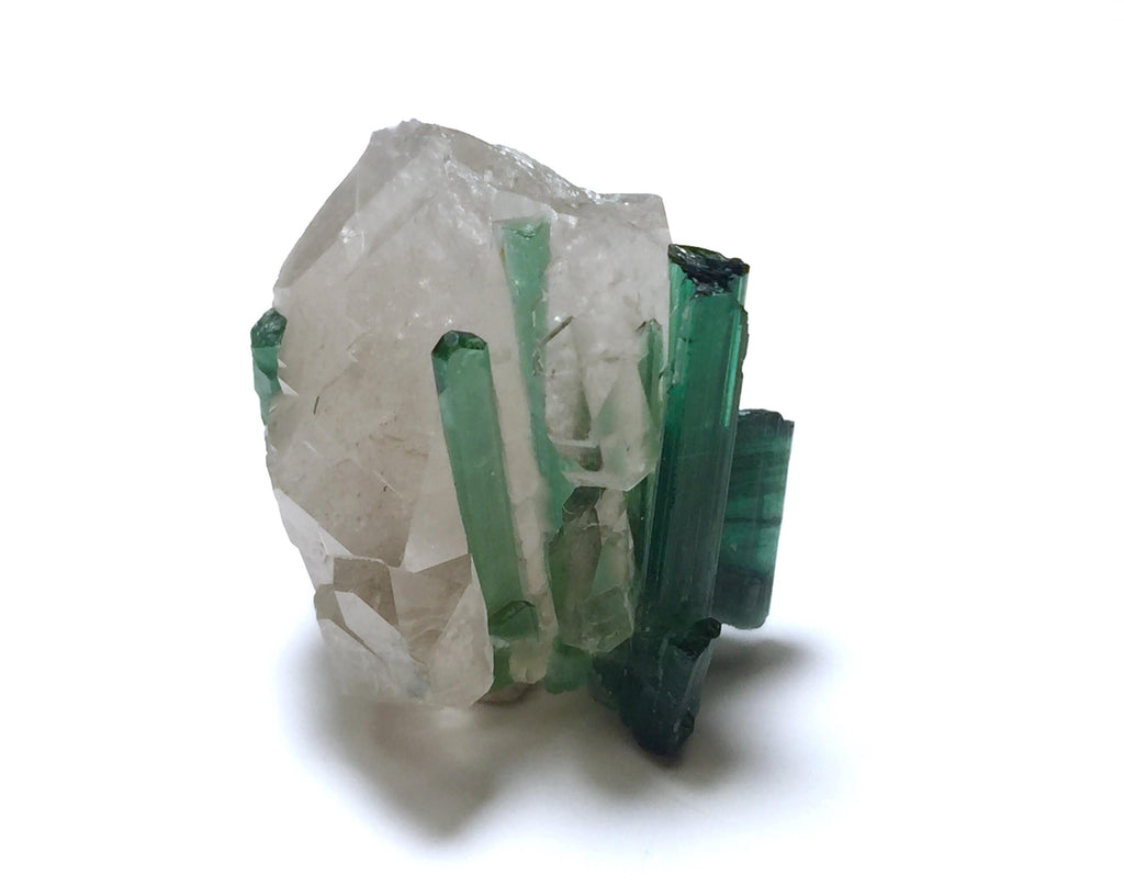 Natural Indicolite Blue Tourmaline Cluster On Quartz, Tourmaline Specimen,