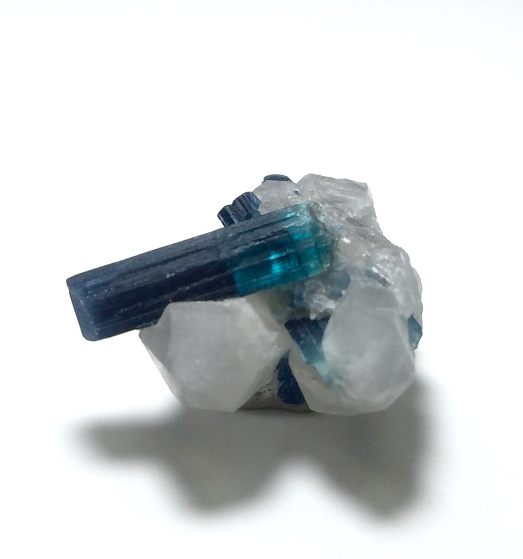 Blue Cap Tourmaline Crystals With Quartz