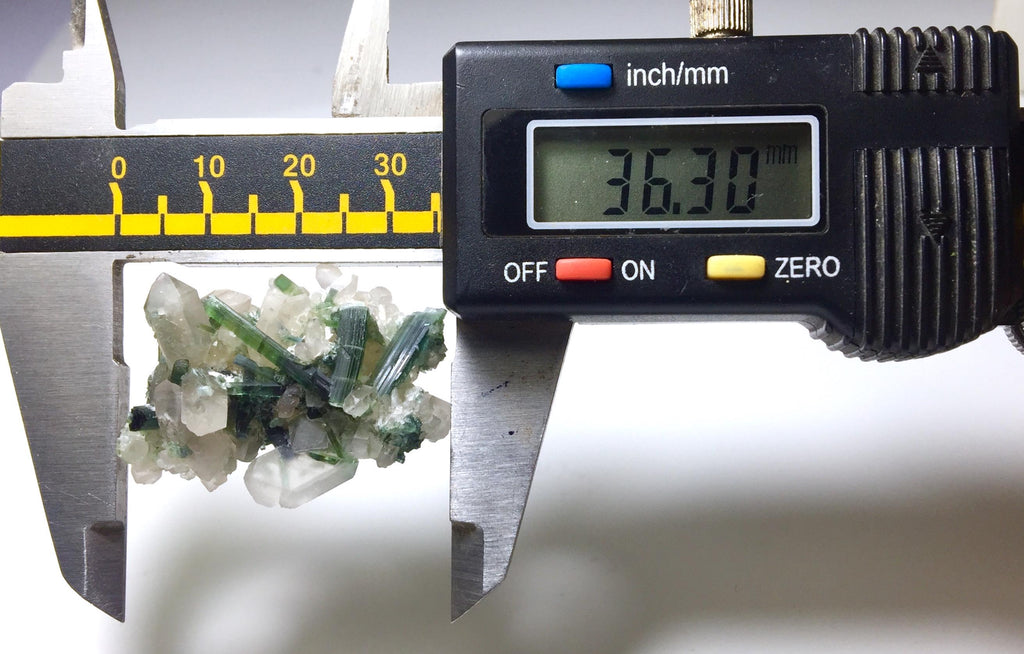 Green Tourmaline Crystal Cluster on Quartz Matrix, Afghanistan Specimen