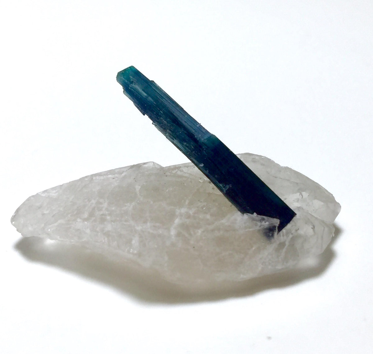 Blue Cap Tourmaline Crystals With Quartz