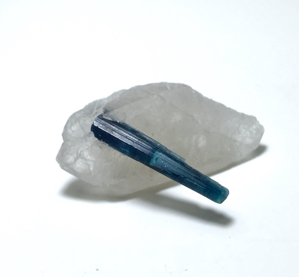 Blue Cap Tourmaline Crystals With Quartz