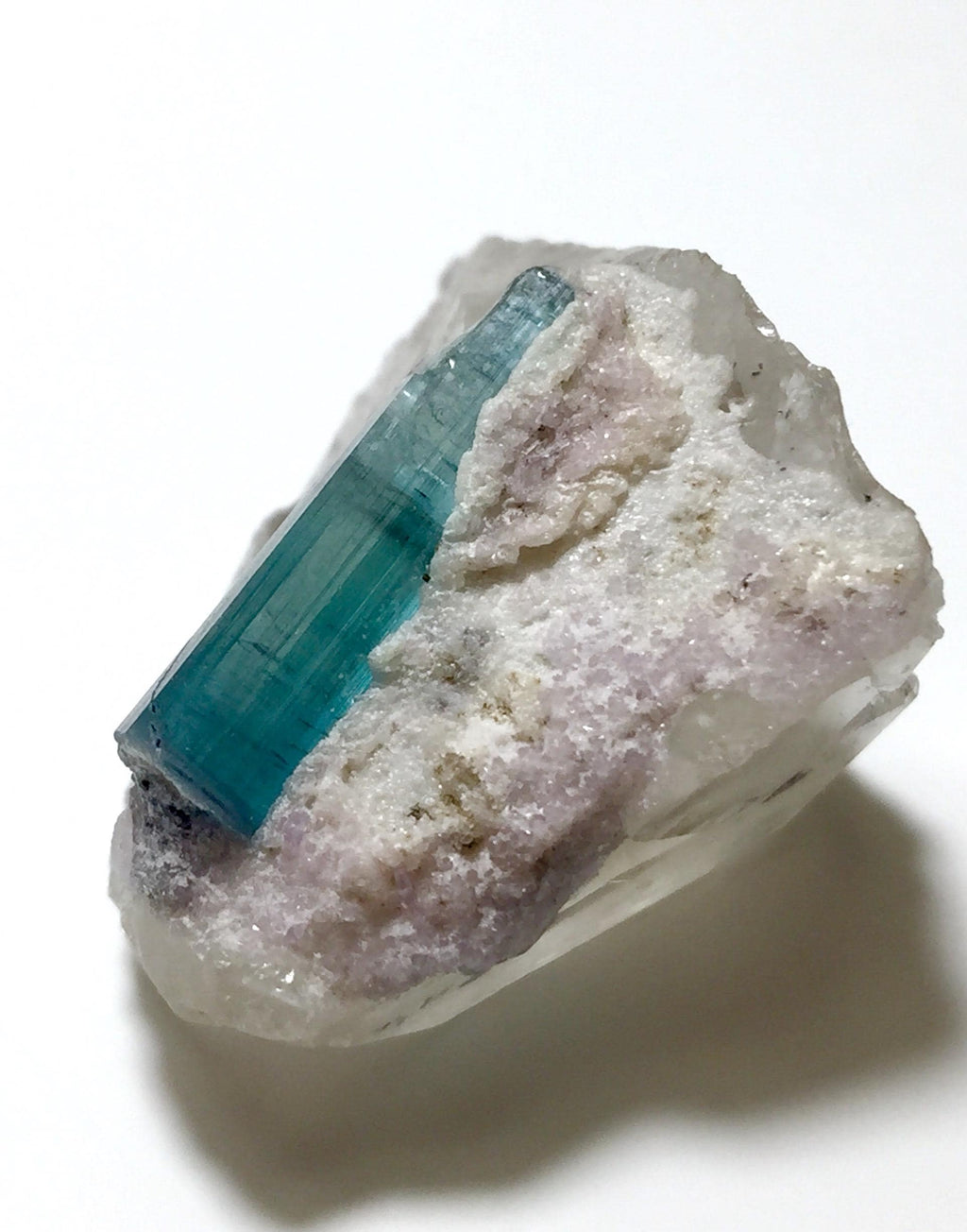 Sea Blue Tourmaline With Quartz Crystal
