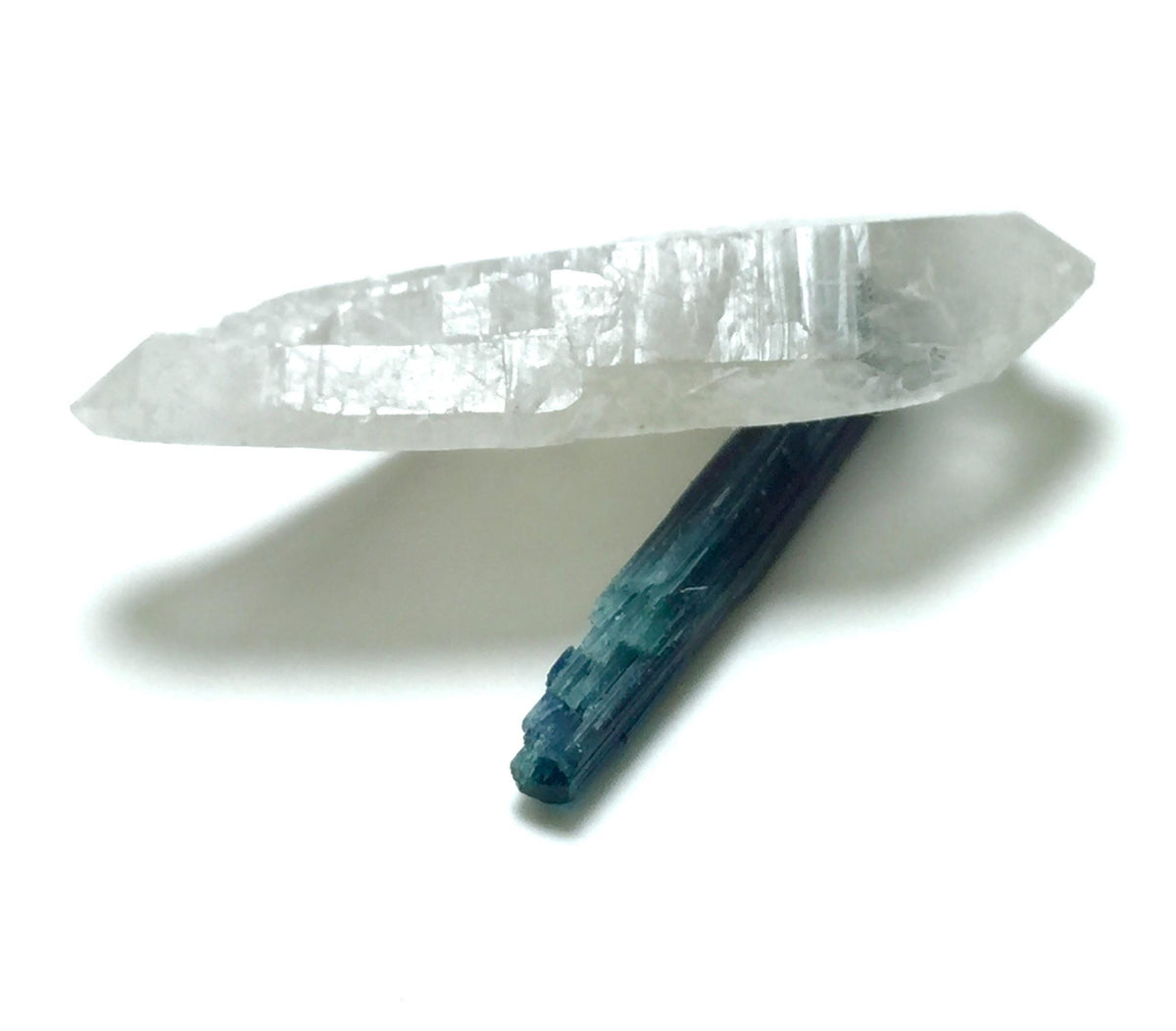 Blue Cap Tourmaline Crystals With Quartz