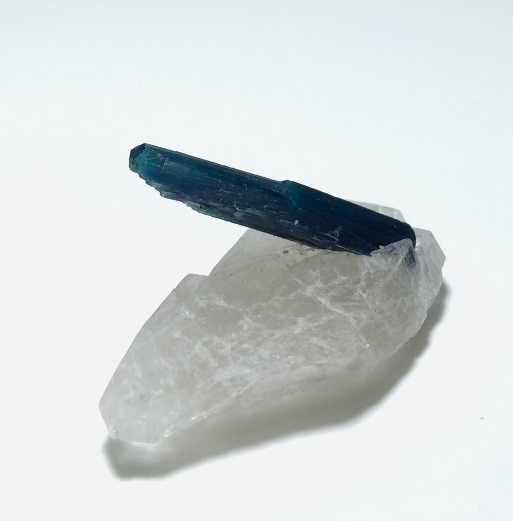 Blue Cap Tourmaline Crystals With Quartz