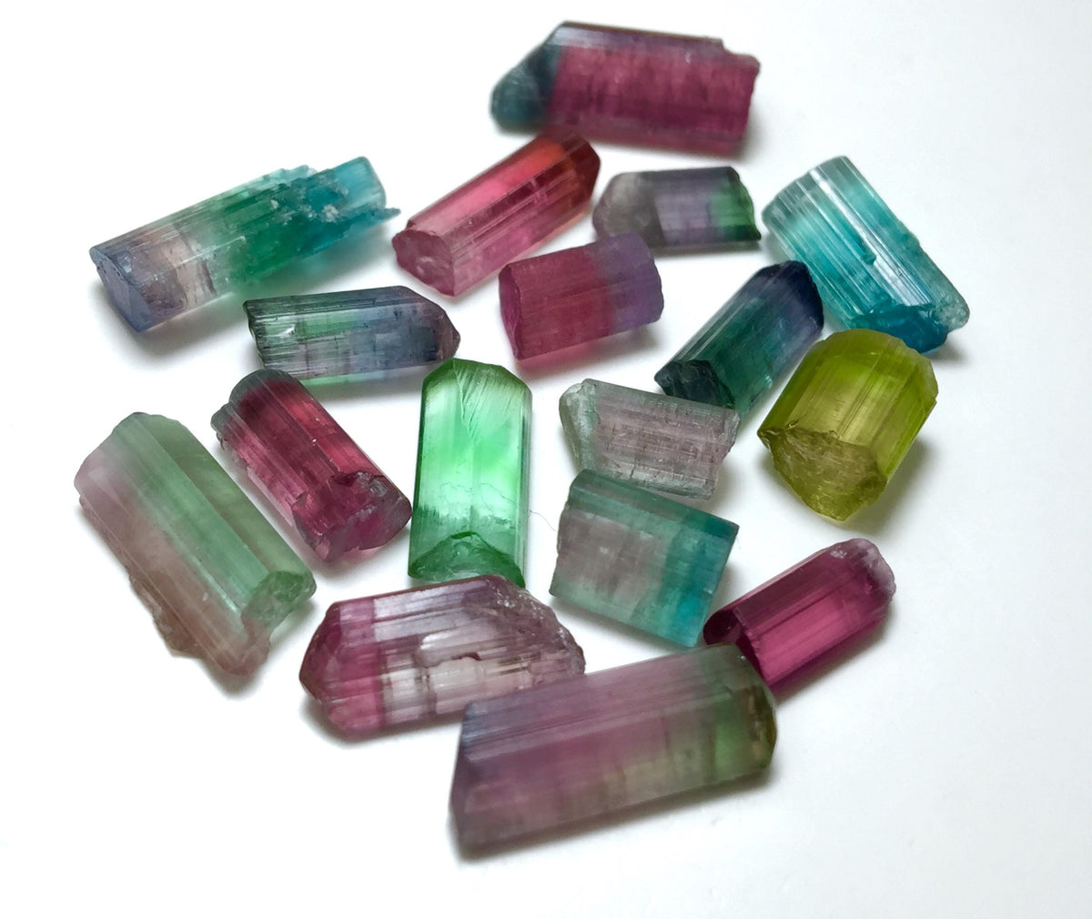 Multiple Color Terminated Tourmaline Crystals lot