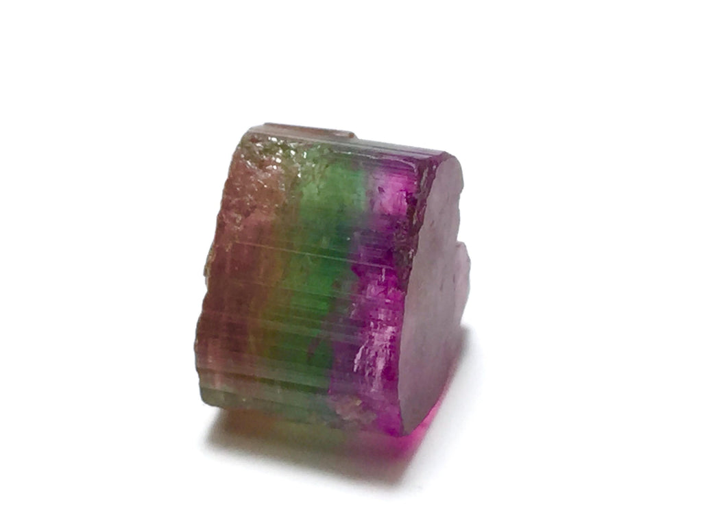 Hot Purple Cap Tri Colors Tourmaline Crystal