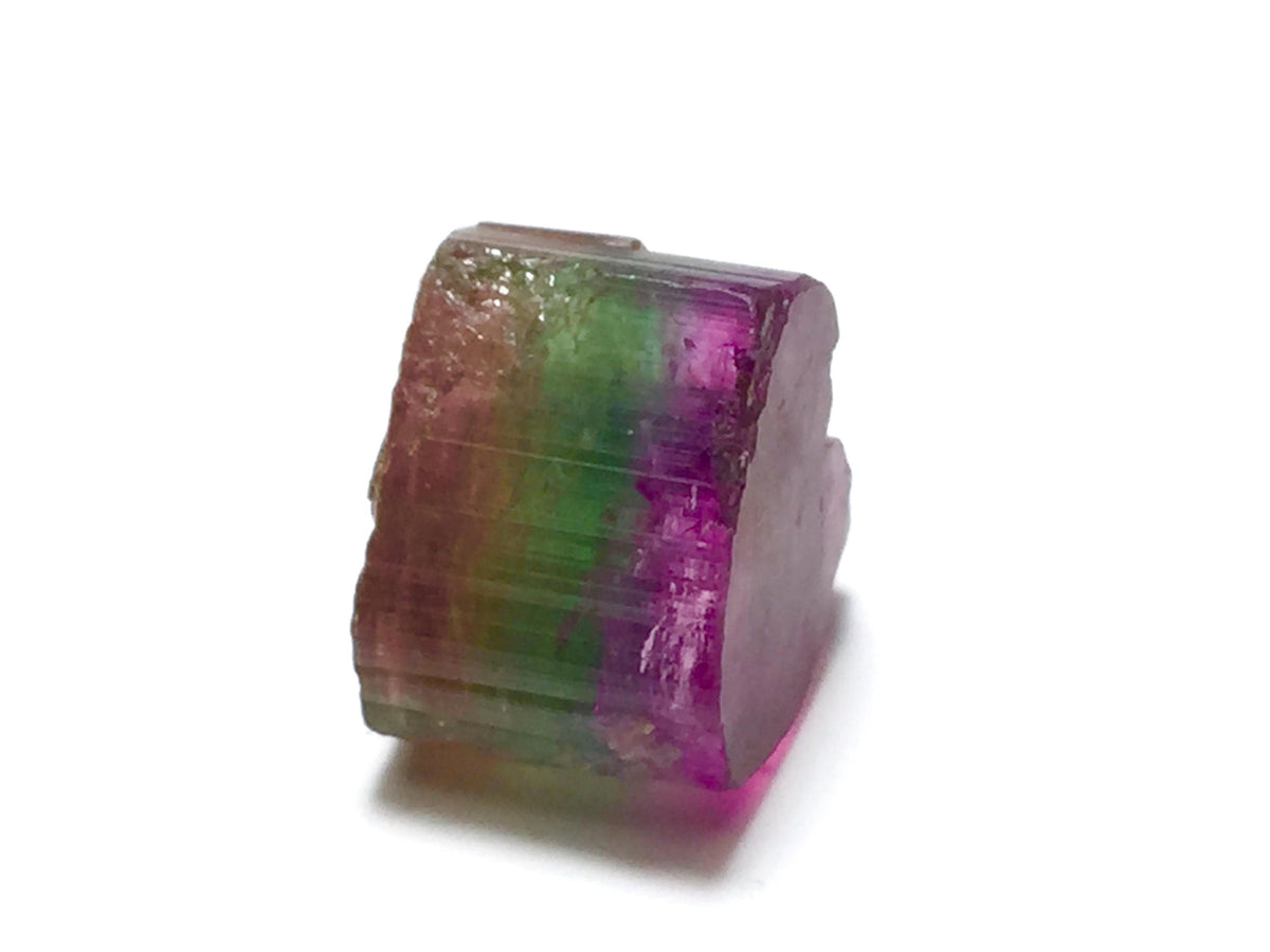 Hot Purple Cap Tri Colors Tourmaline Crystal
