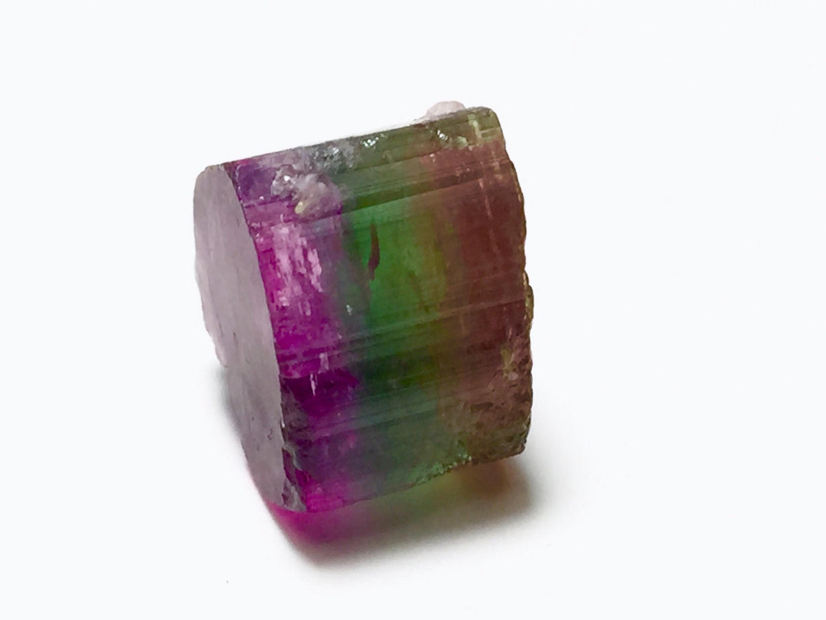 Hot Purple Cap Tri Colors Tourmaline Crystal