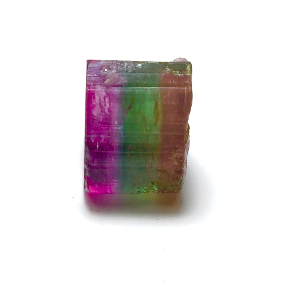 Hot Purple Cap Tri Colors Tourmaline Crystal