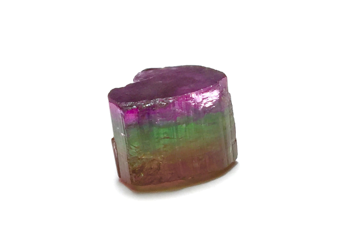 Hot Purple Cap Tri Colors Tourmaline Crystal