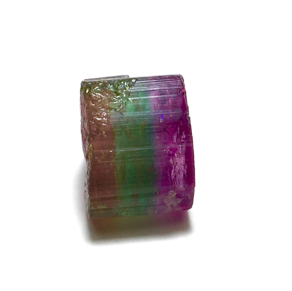 Hot Purple Cap Tri Colors Tourmaline Crystal