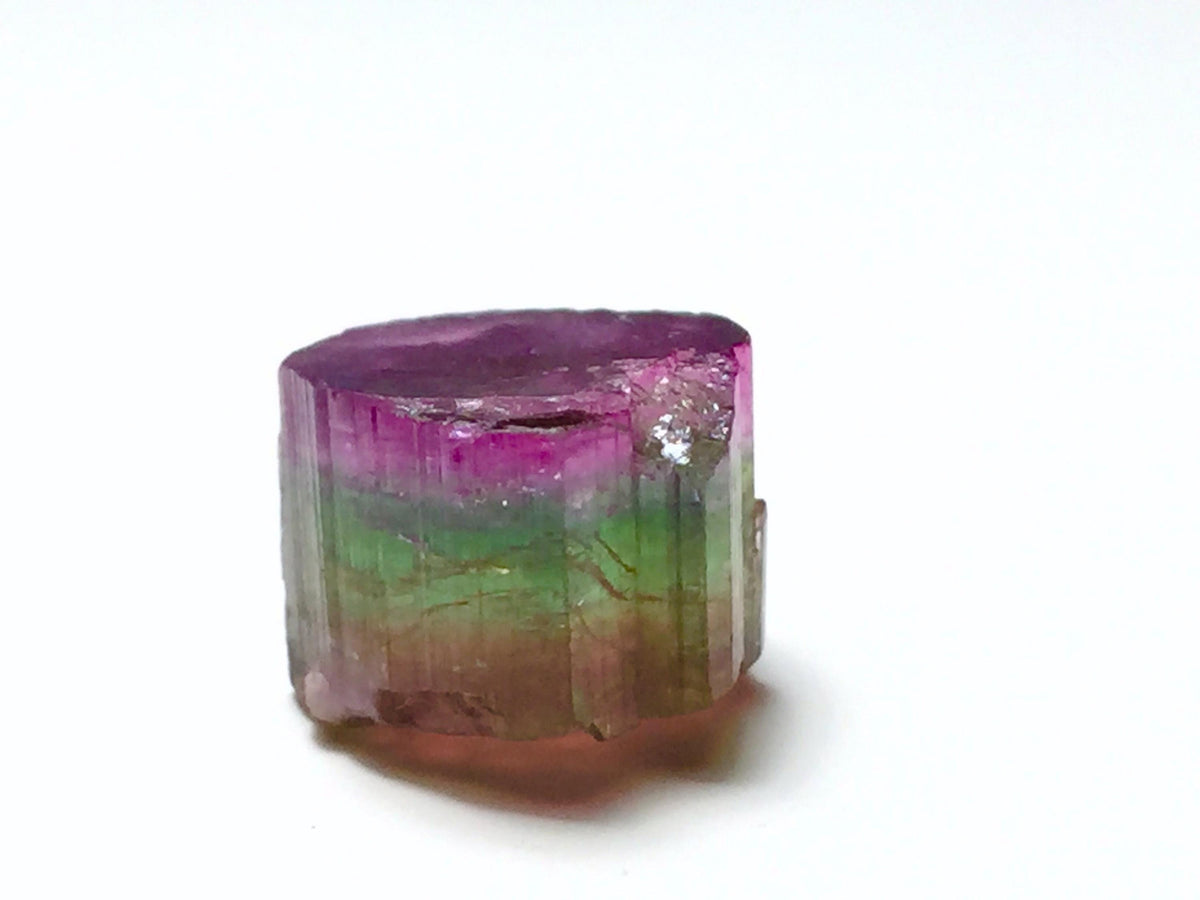 Hot Purple Cap Tri Colors Tourmaline Crystal