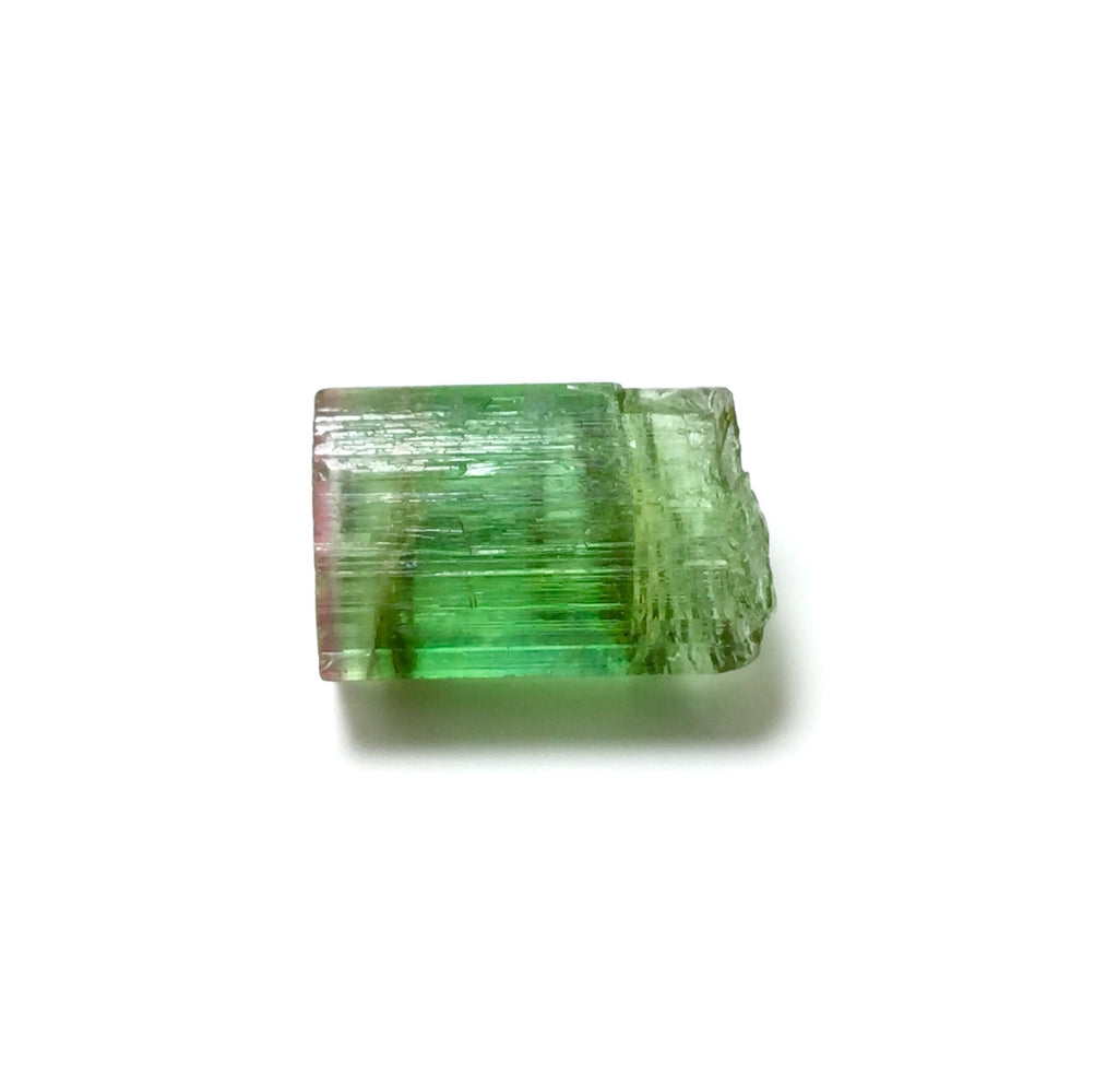 Apple Green Pink Cap Tourmaline Crystal