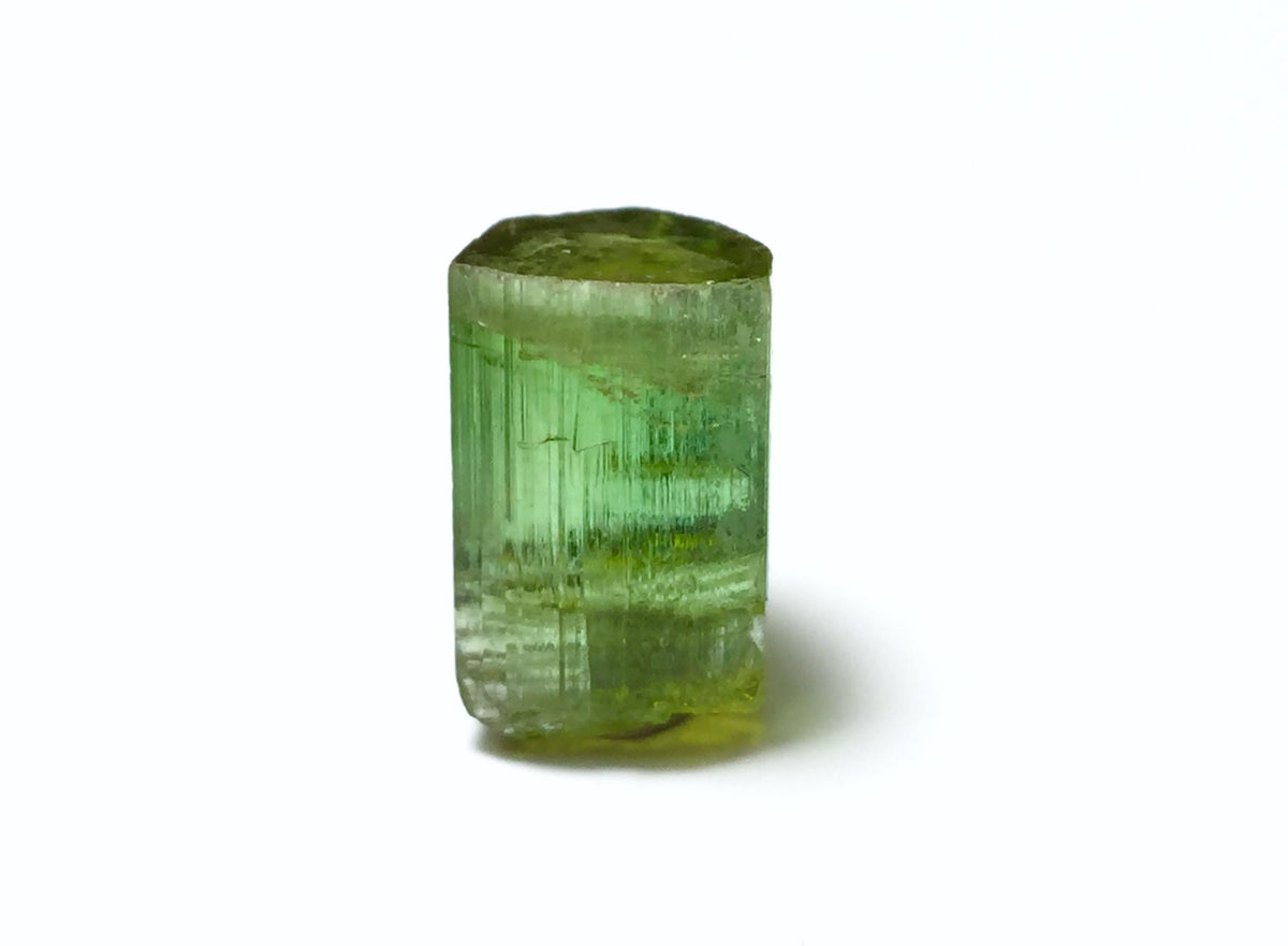 Apple Green Pink Cap Tourmaline Crystal
