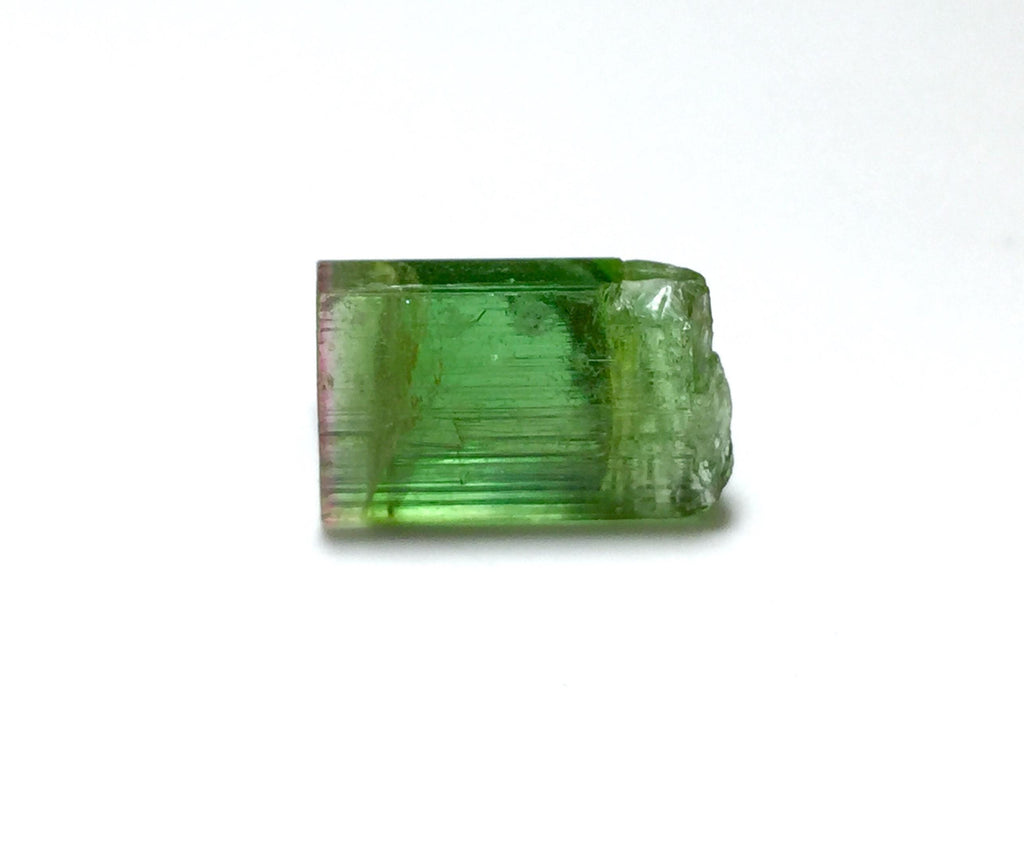 Apple Green Pink Cap Tourmaline Crystal