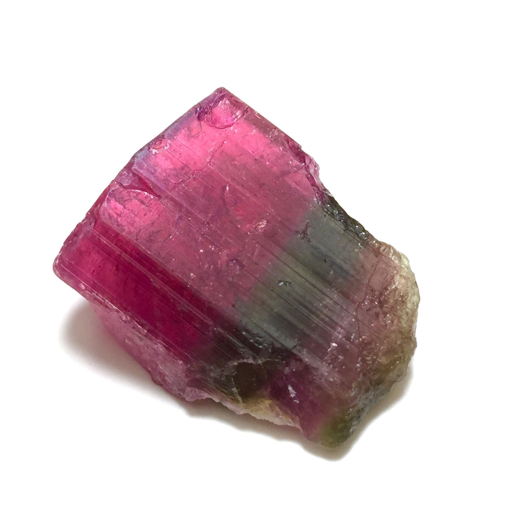Hot Purple Cap Tri Colors Tourmaline Crystal