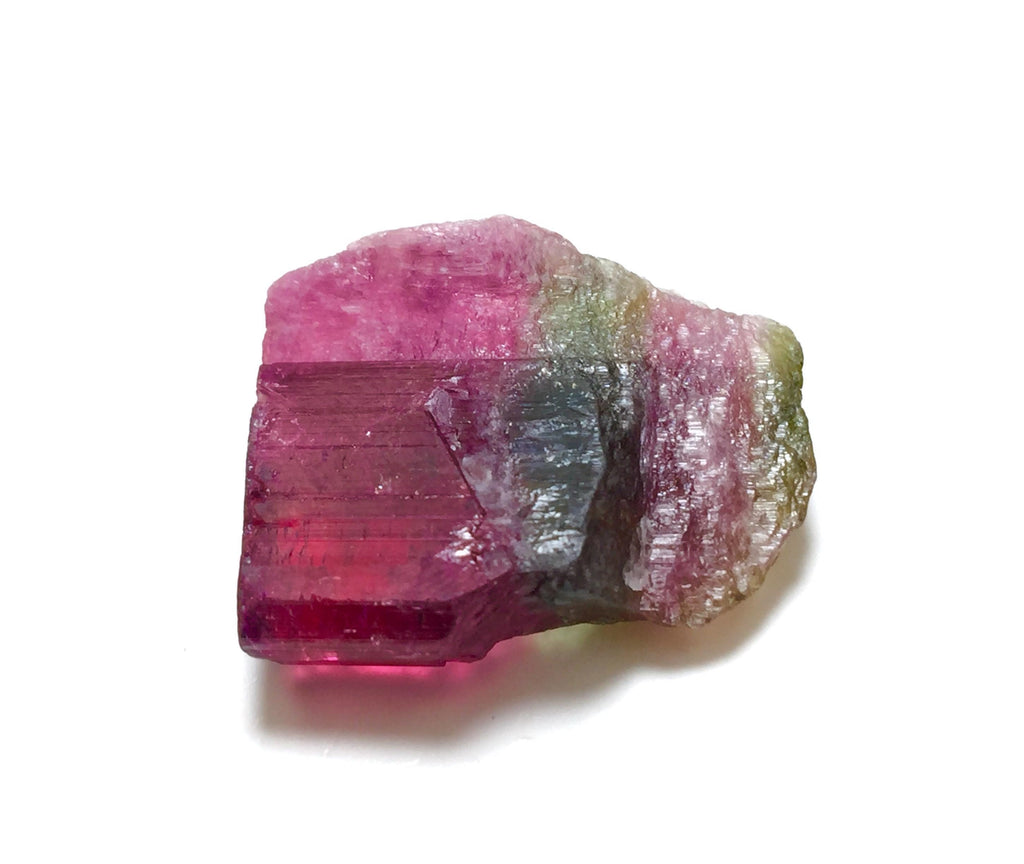Hot Purple Cap Tri Colors Tourmaline Crystal