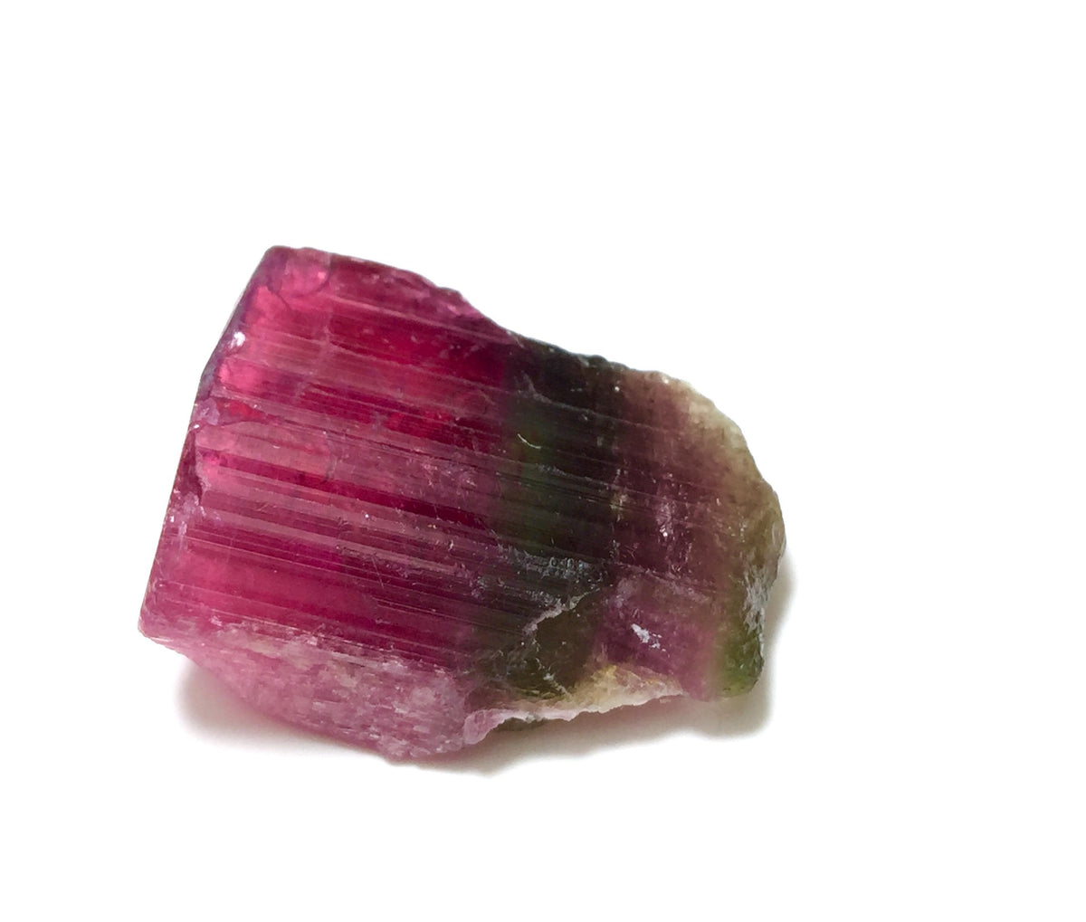 Hot Purple Cap Tri Colors Tourmaline Crystal
