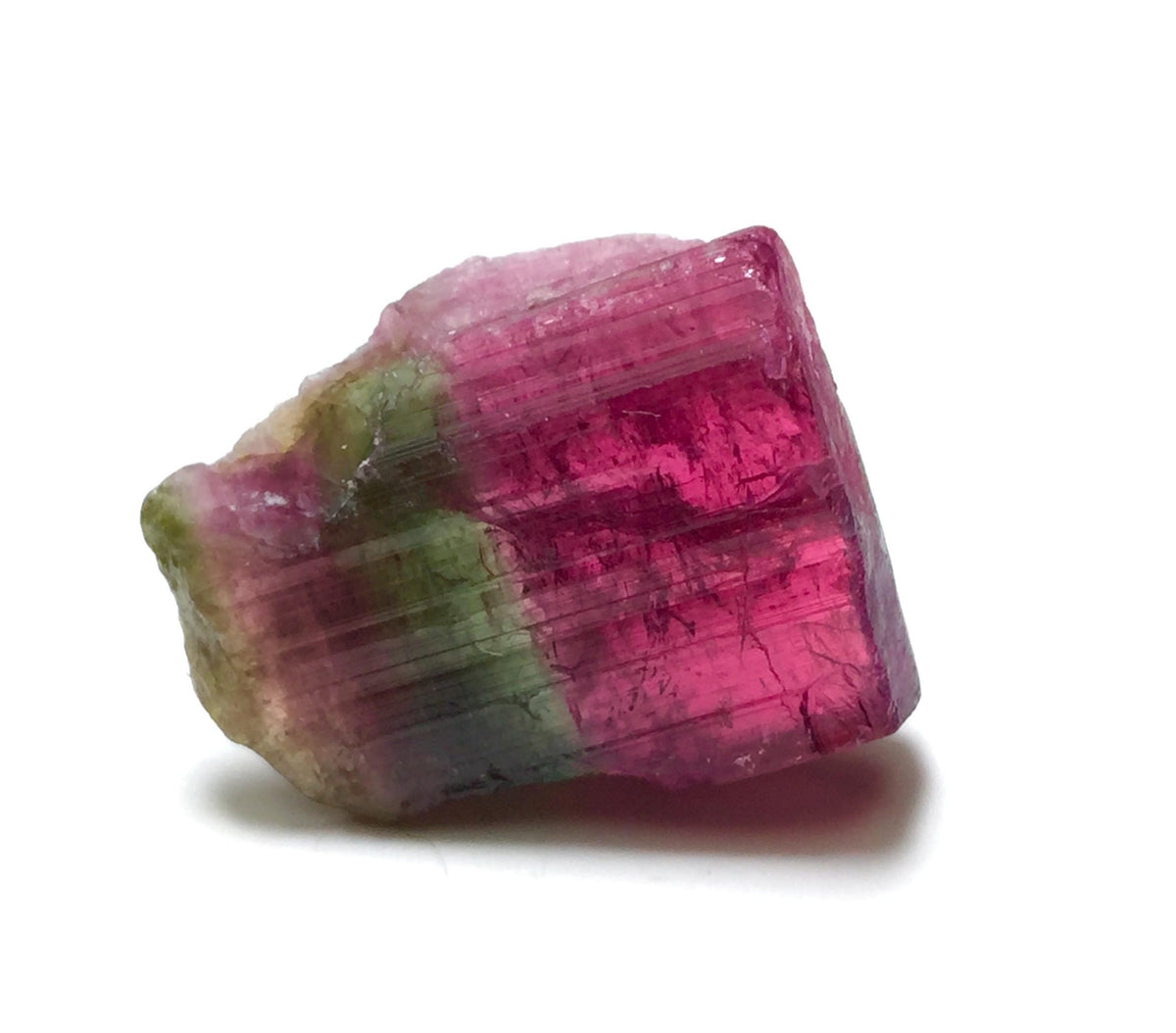Hot Purple Cap Tri Colors Tourmaline Crystal
