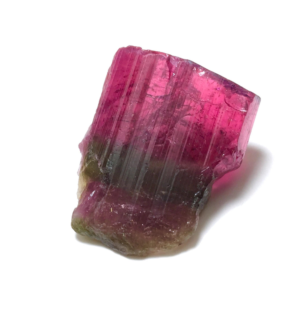 Hot Purple Cap Tri Colors Tourmaline Crystal