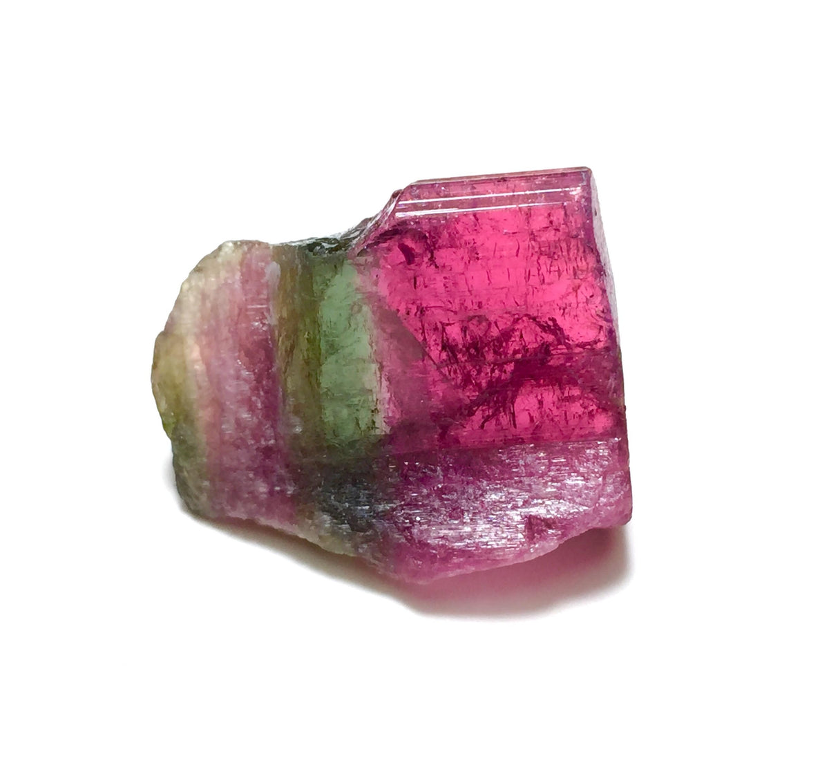Hot Purple Cap Tri Colors Tourmaline Crystal