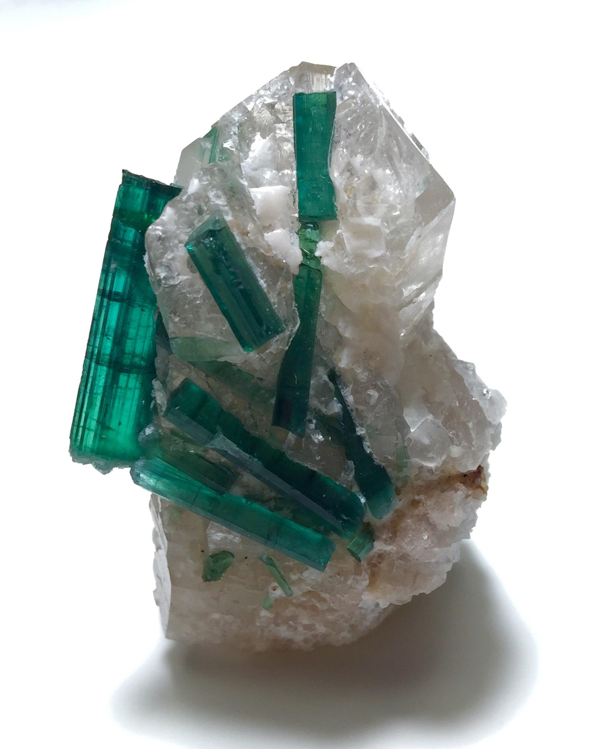 Natural Blue Indicolite Tourmaline Cluster with Qurtaz