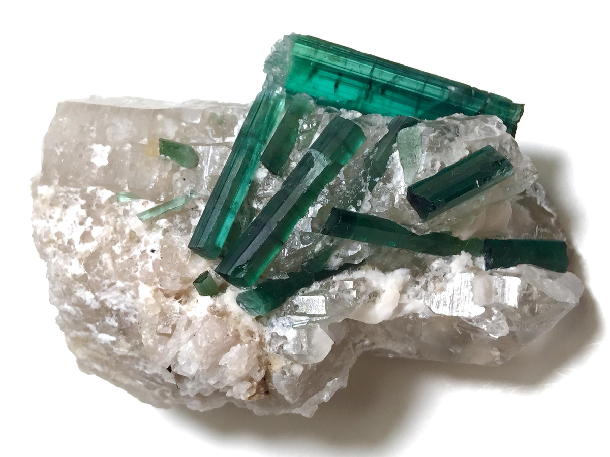 Natural Blue Indicolite Tourmaline Cluster with Qurtaz