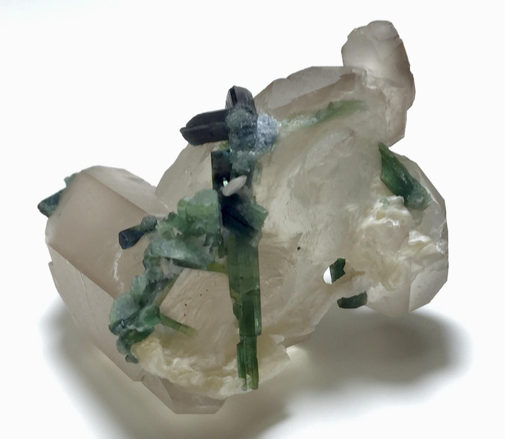 Natural Indicolite Blue Tourmaline Cluster On Quartz, Tourmaline Specimen,