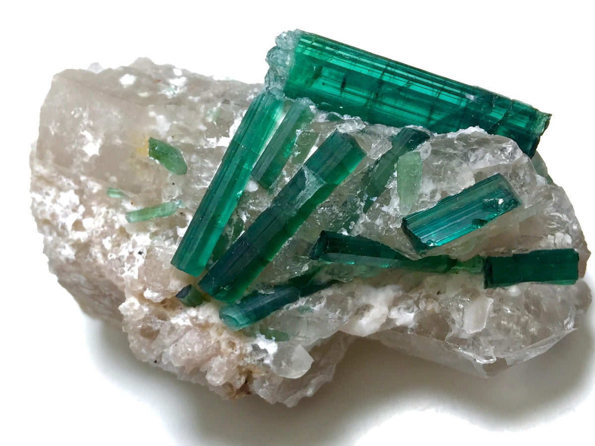 Natural Blue Indicolite Tourmaline Cluster with Qurtaz