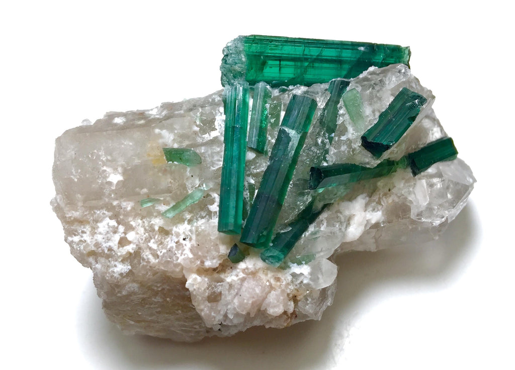 Natural Blue Indicolite Tourmaline Cluster with Qurtaz